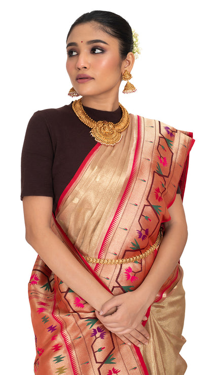Golden Paithani Border Saree Saree
