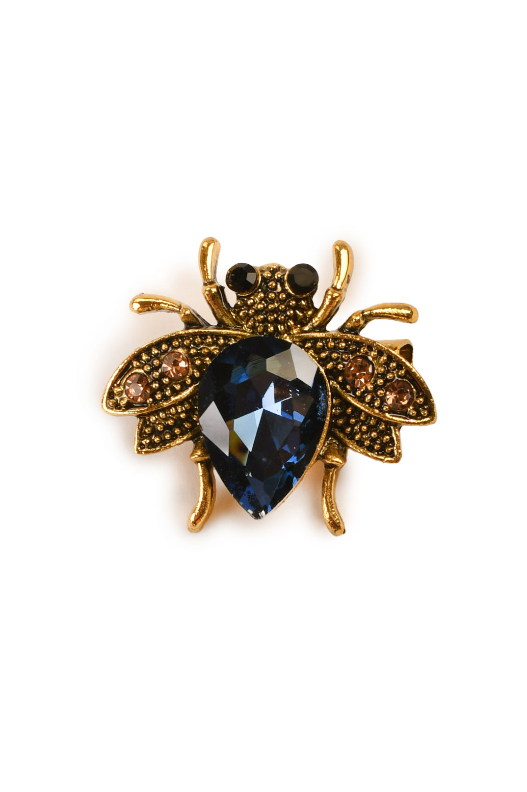 Very Cute Bumblebee Brooch BLUE ON GOLDEN Brooch