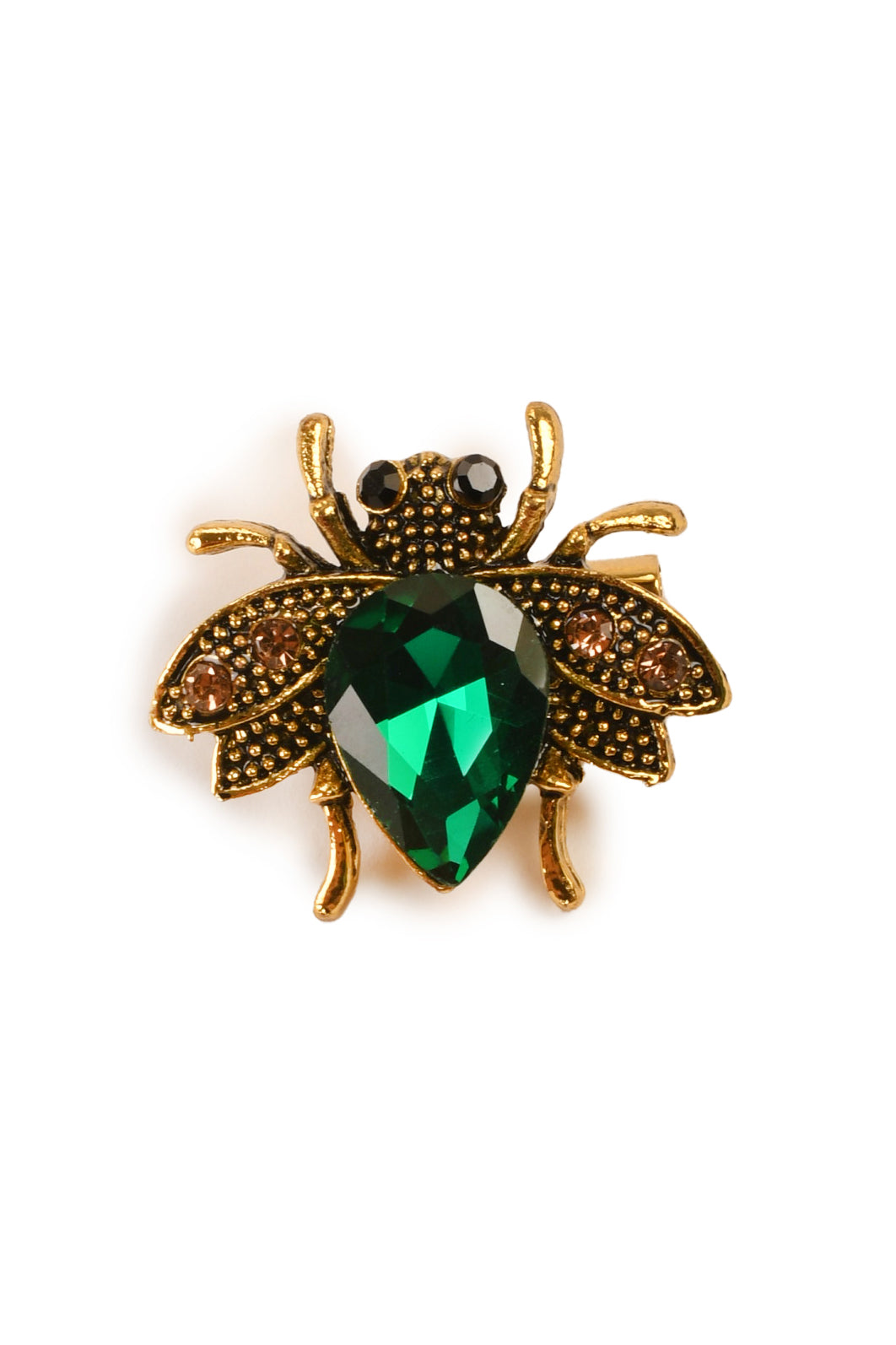 Very Cute Bumblebee Brooch GREEN ON GOLDEN Brooch