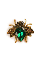 Load image into Gallery viewer, Very Cute Bumblebee Brooch GREEN ON GOLDEN Brooch