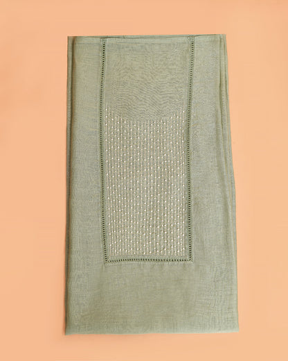 Pearl Ladder Mal Chanderi Kurti Material Mint Green featured