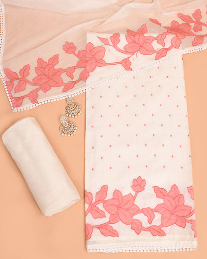 Blossom Mal Chanderi Kurti Material Pink featured
