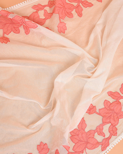 Blossom Mal Chanderi Kurti Material Pink featured