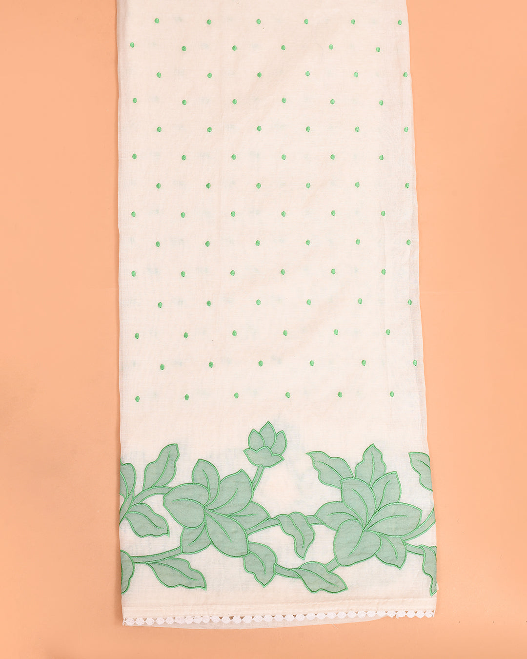 Blossom Mal Chanderi Kurti Material Green featured