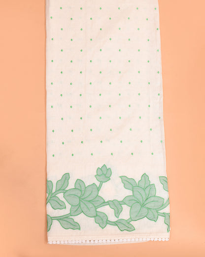 Blossom Mal Chanderi Kurti Material Green featured