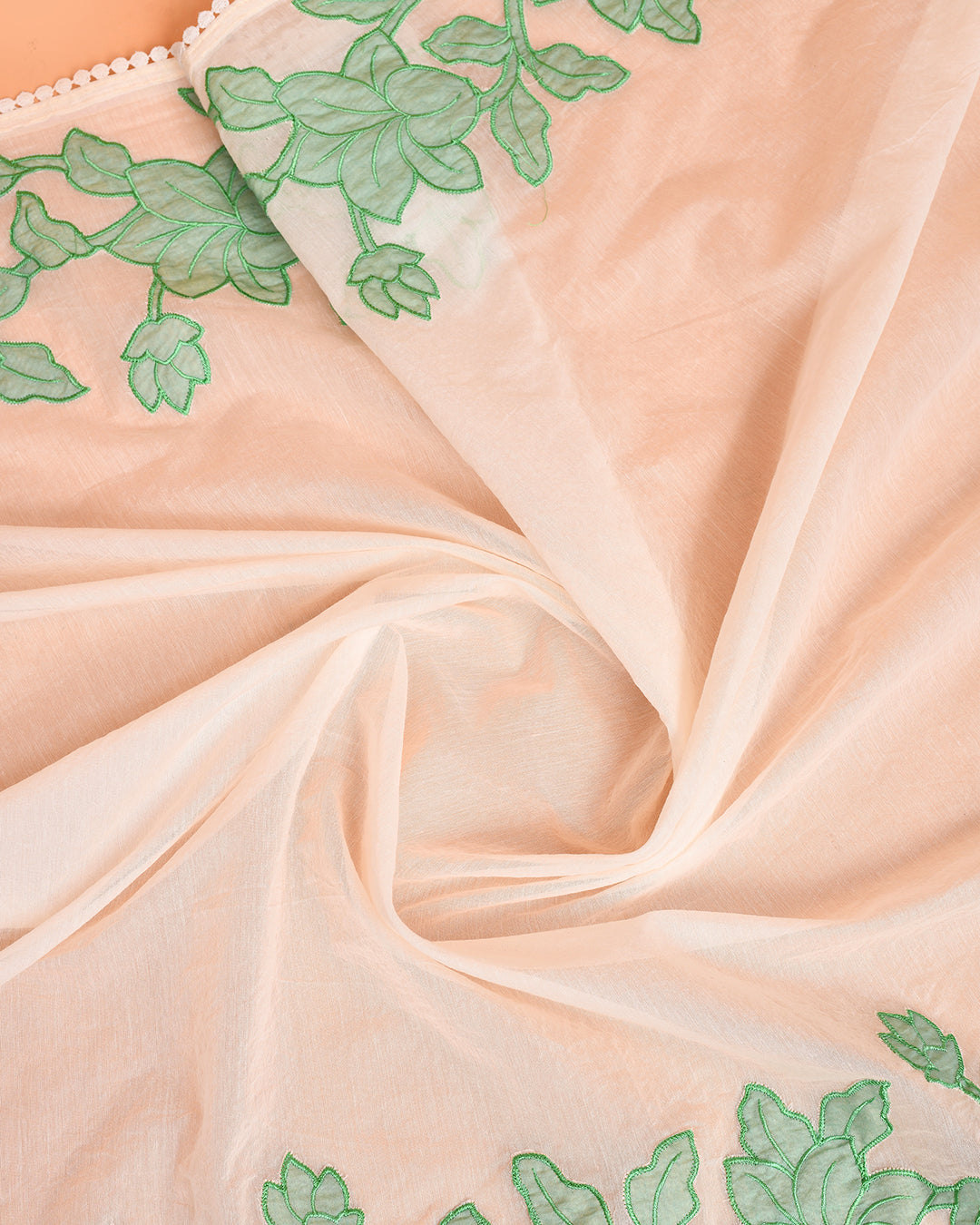 Blossom Mal Chanderi Kurti Material Green featured