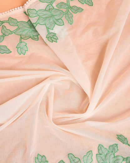 Blossom Mal Chanderi Kurti Material Green featured