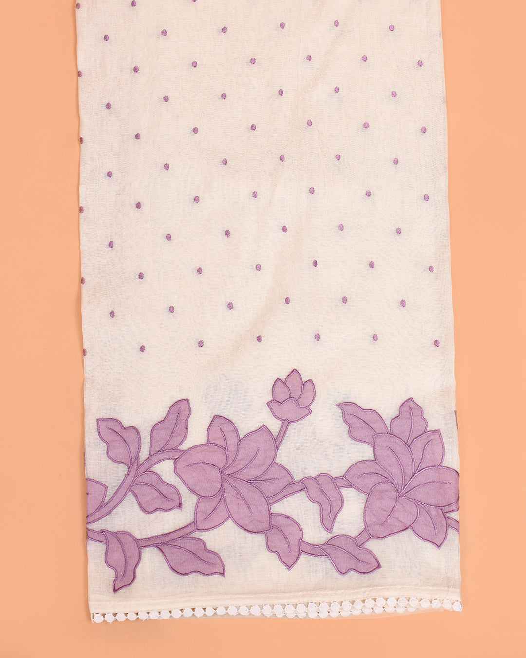 Blossom Mal Chanderi Kurti Material Lavender featured