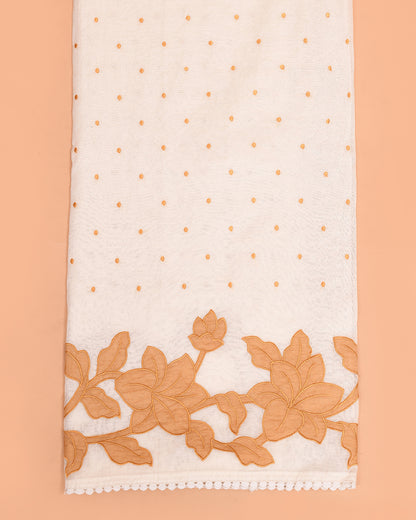 Blossom Mal Chanderi Kurti Material Mustard Yellow featured