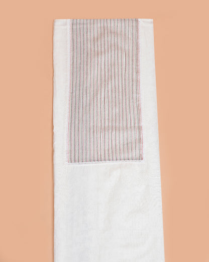 Mosaic Thread Mal Chanderi Kurti Material Light Beige Kurti Set featured