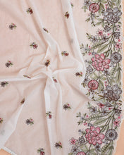 Load image into Gallery viewer, Mosaic Thread Mal Chanderi Kurti Material Light Beige Kurti Set featured