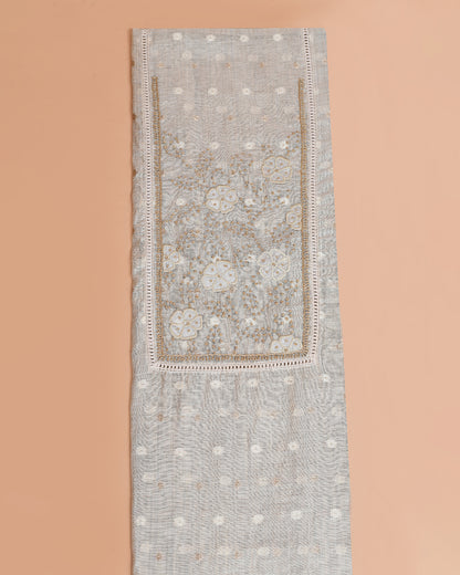 Greige Zamdani Mal Chanderi Kurti featured