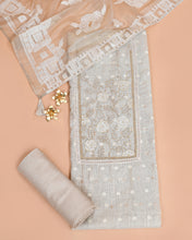 Load image into Gallery viewer, Greige Zamdani Mal Chanderi Kurti featured