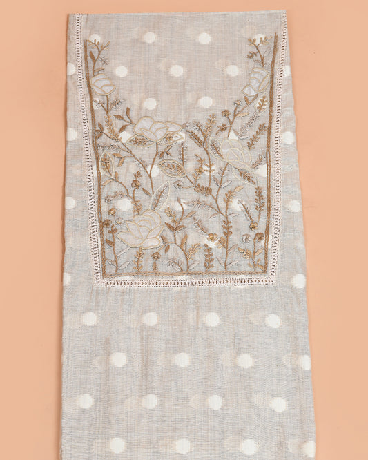 Greige Rose Mal Chanderi Kurti Material featured