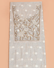 Load image into Gallery viewer, Greige Rose Mal Chanderi Kurti Material featured