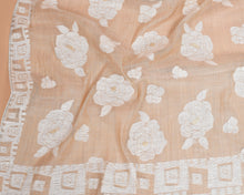 Load image into Gallery viewer, Greige Rose Mal Chanderi Kurti Material featured