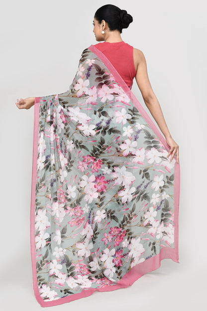 Soft Jade Chiffon Silk Saree Saree featured remove