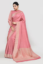 Load image into Gallery viewer, Luxurious Rose Pink Dola Khaddi Saree Saree