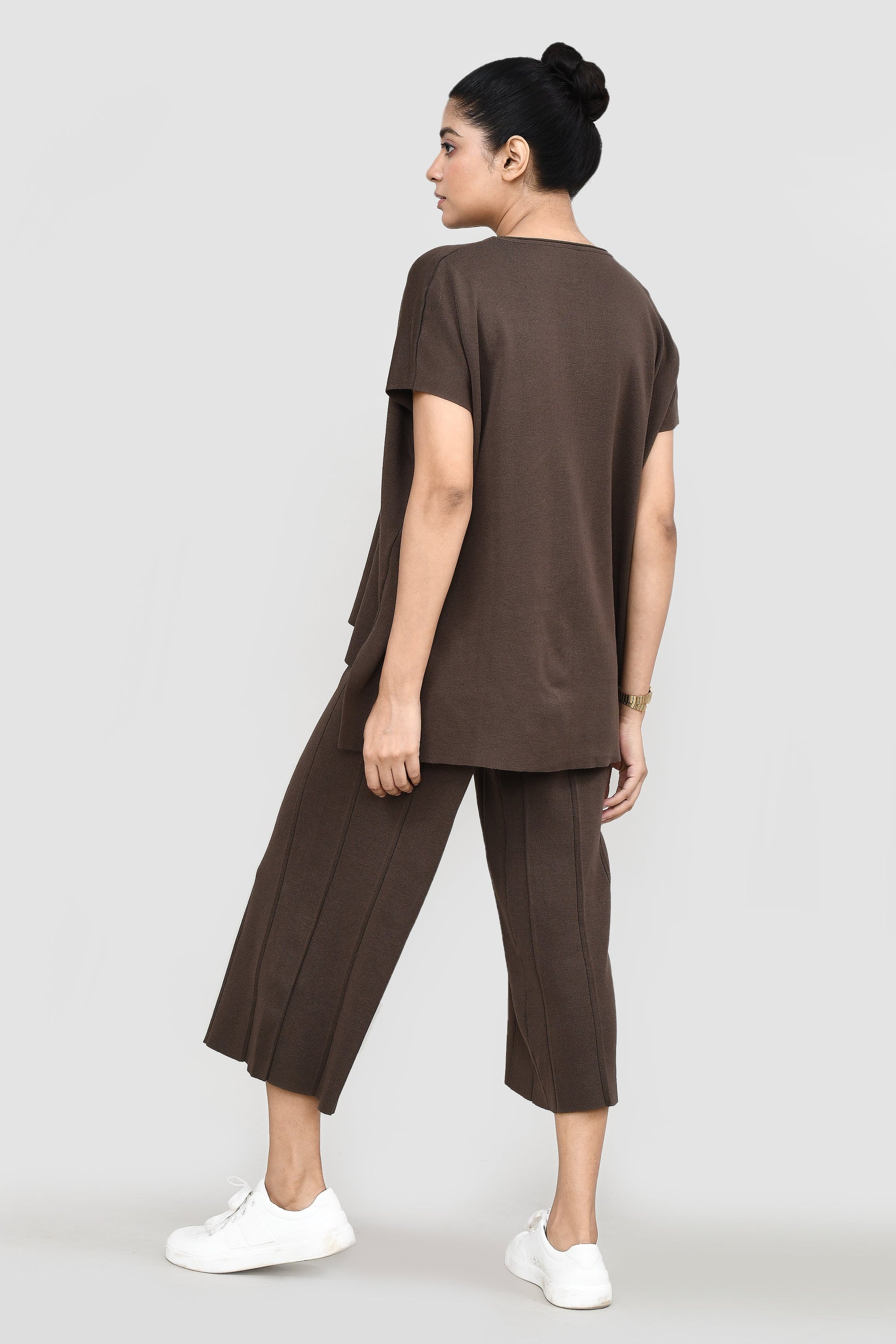 Women Original Brown Seven‑Eighth Pant Co‑Ord Set coords