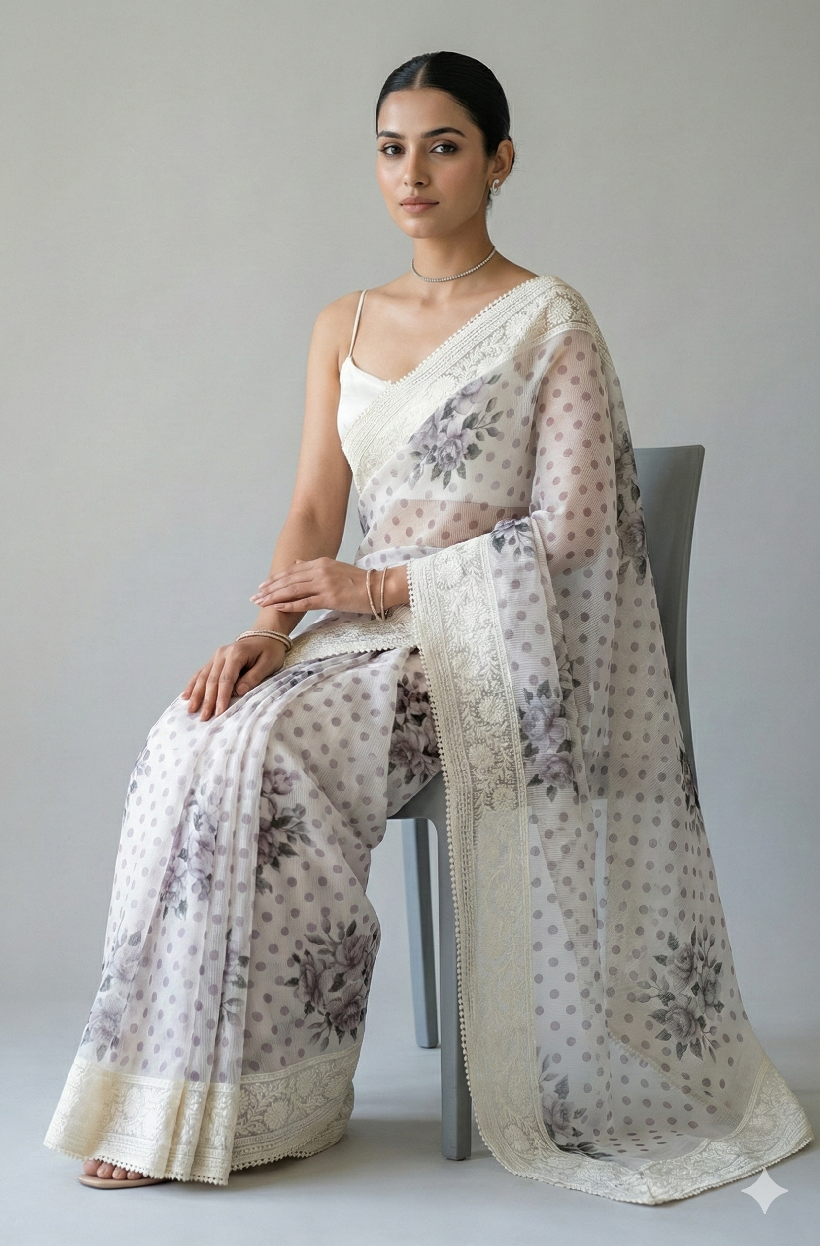 Maya Pure Super Net Saree Purple Saree featured