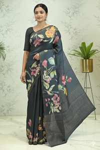 Samantha Blossom Tussar Silk Saree Saree featured