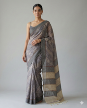 Load image into Gallery viewer, Vanika Veil Semi Tussar Saree Purple featured