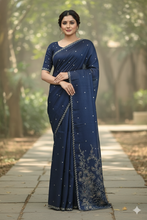 Load image into Gallery viewer, Meera Scallop Glow Tussar Silk Saree featured