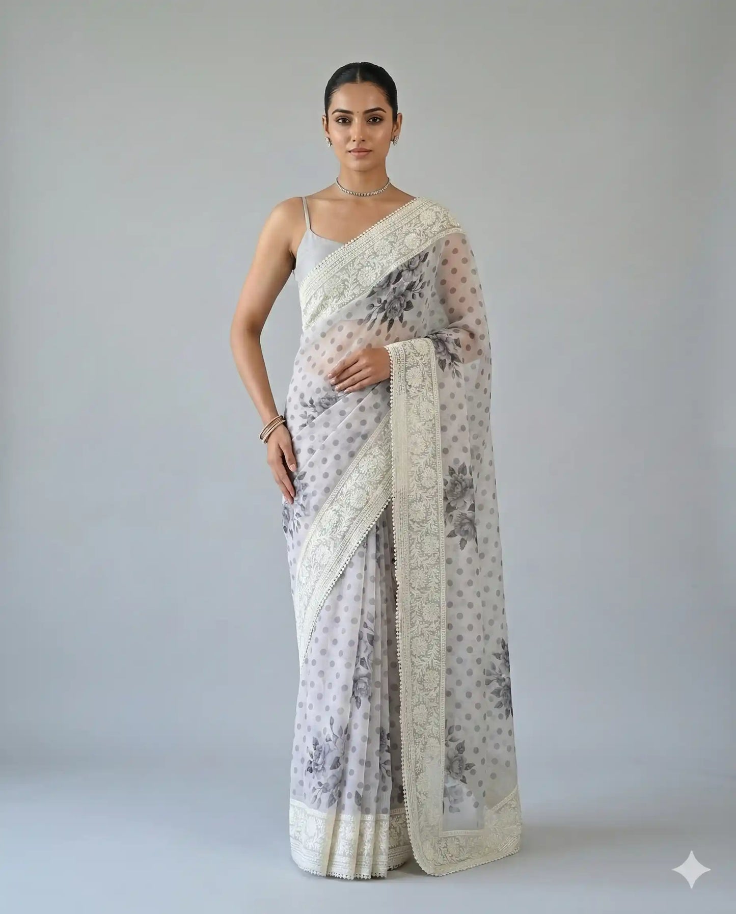 Maya Pure Super Net Saree Purple Saree featured