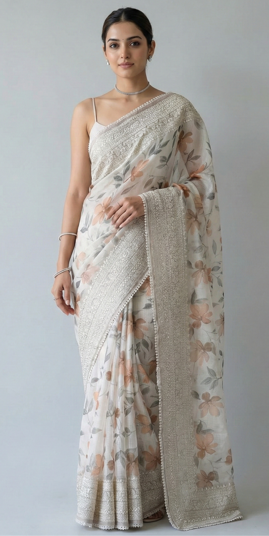 Aranya Grace Kota Doriya Saree Brown Saree featured