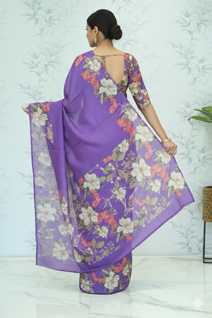 Manjari: Magnolia Muse Tussar Silk Saree featured