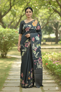 Samantha Blossom Tussar Silk Saree Saree featured