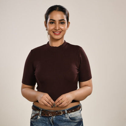 Hosiery Blouses - Dark Brown - Blouse featured