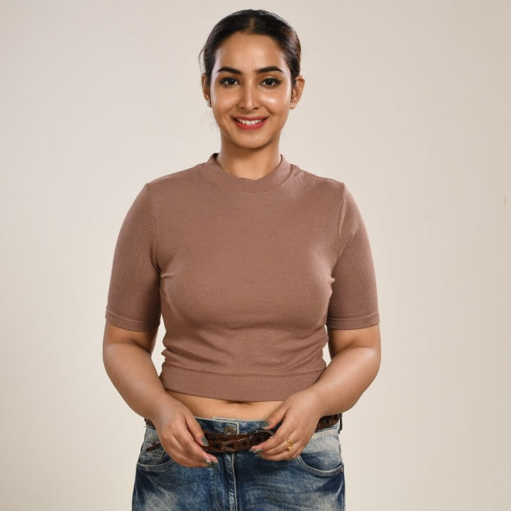 Hosiery Blouses - Light Brown - Blouse featured