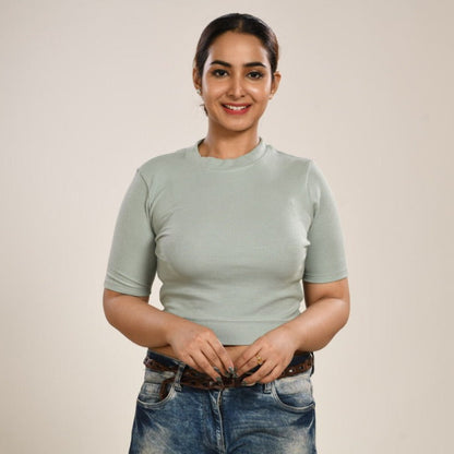 Hosiery Blouses - Mint Green - Blouse featured