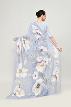 Load image into Gallery viewer, Petrel Blue Chiffon Silk Saree Saree