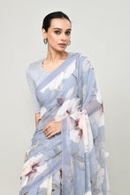 Load image into Gallery viewer, Petrel Blue Chiffon Silk Saree Saree
