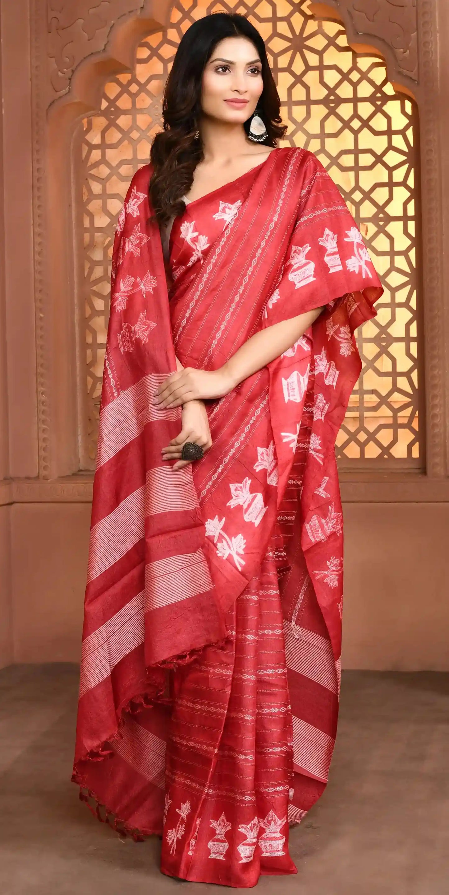 Crimson Ritual Saree featured