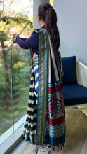Load image into Gallery viewer, Patola Pallu Saree with Blue Stripes Saree