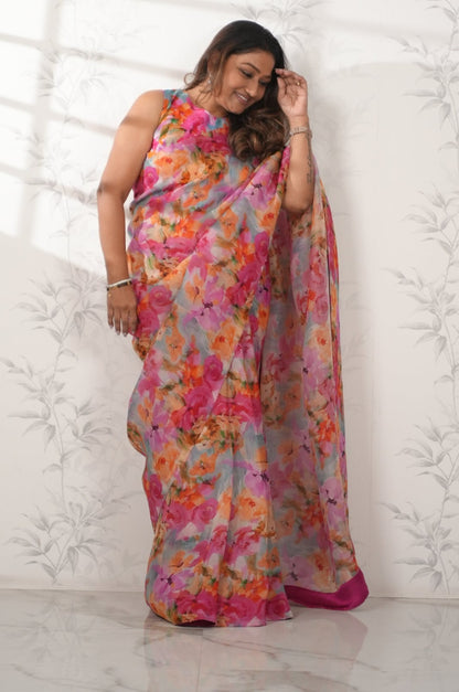 Blossom Breeze Organza Silk Saree Saree