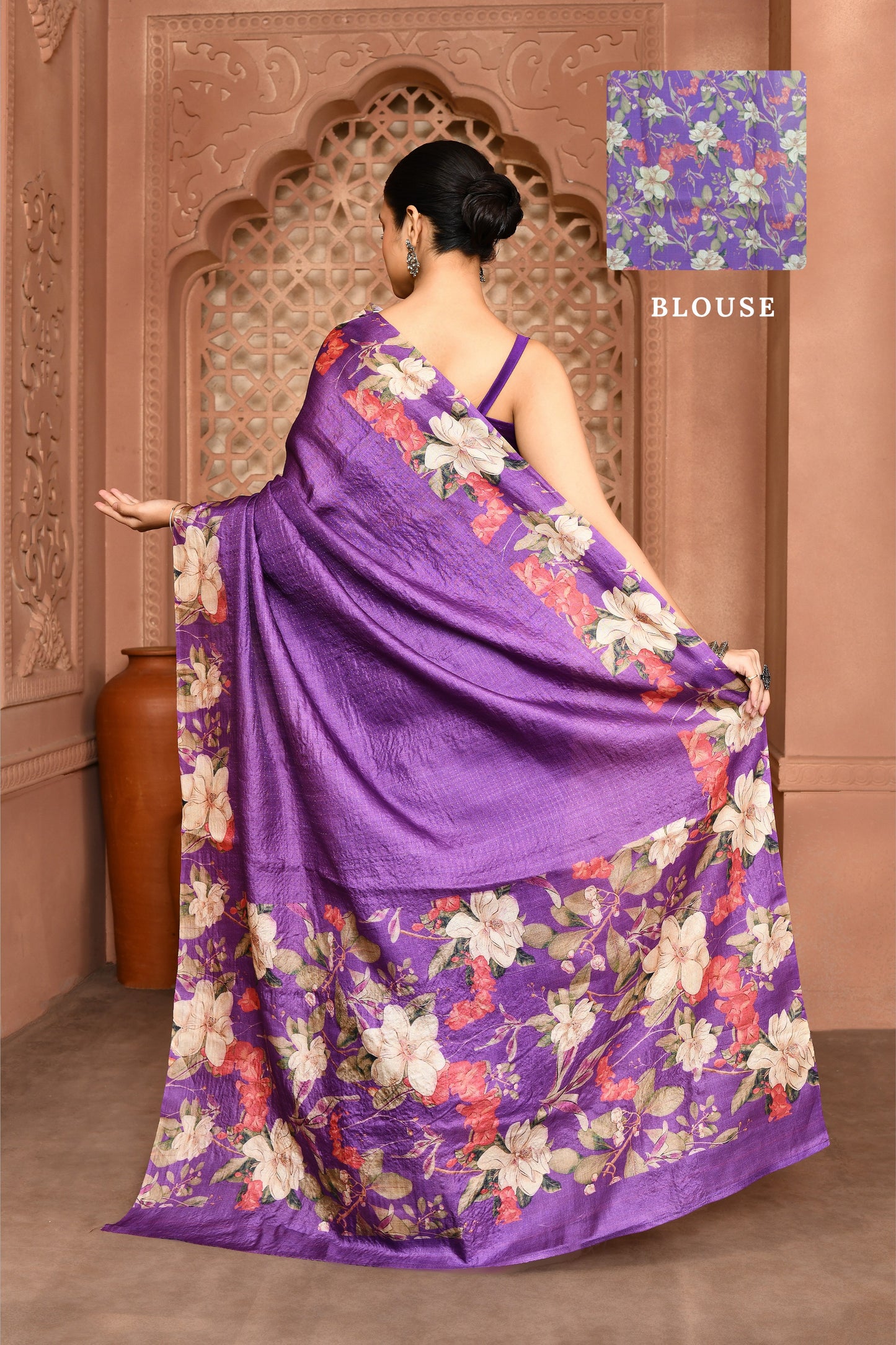 Manjari: Magnolia Muse Tussar Silk Saree featured