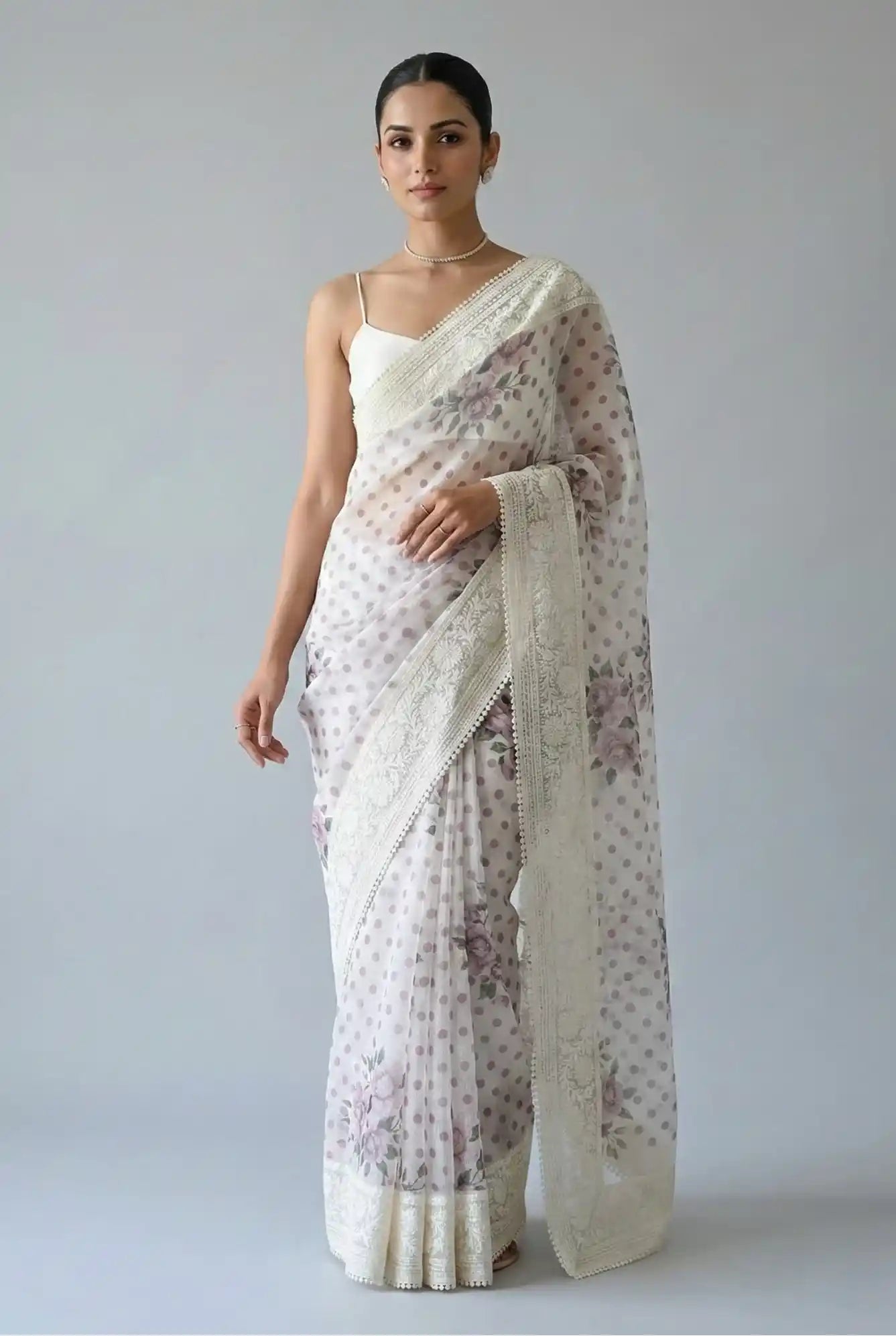 Maya Pure Super Net Saree Mauve Saree featured