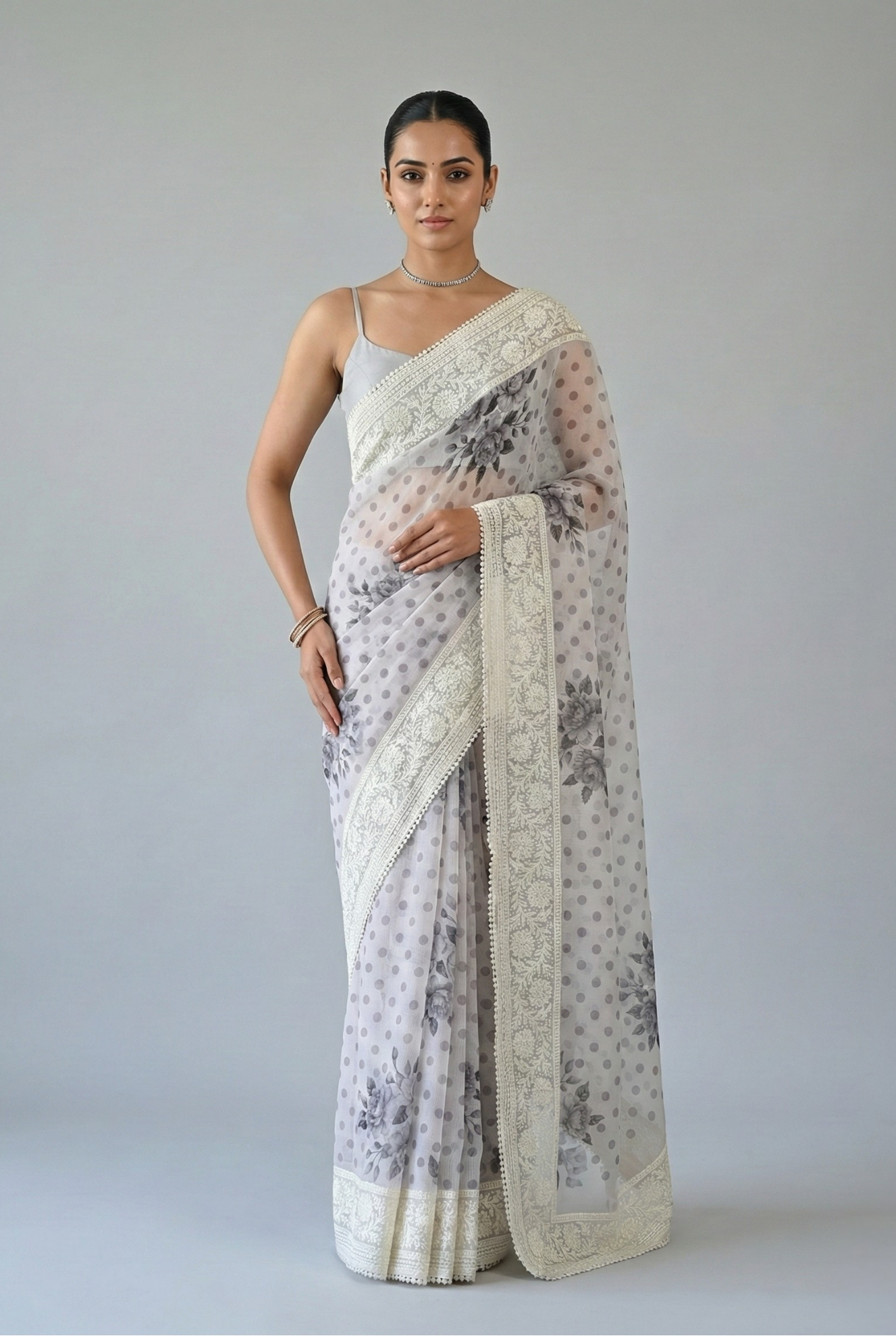 Maya Pure Super Net Saree Purple Saree featured