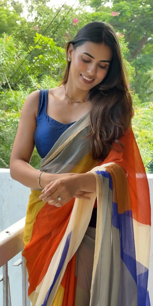 Abstract Horizon Saree