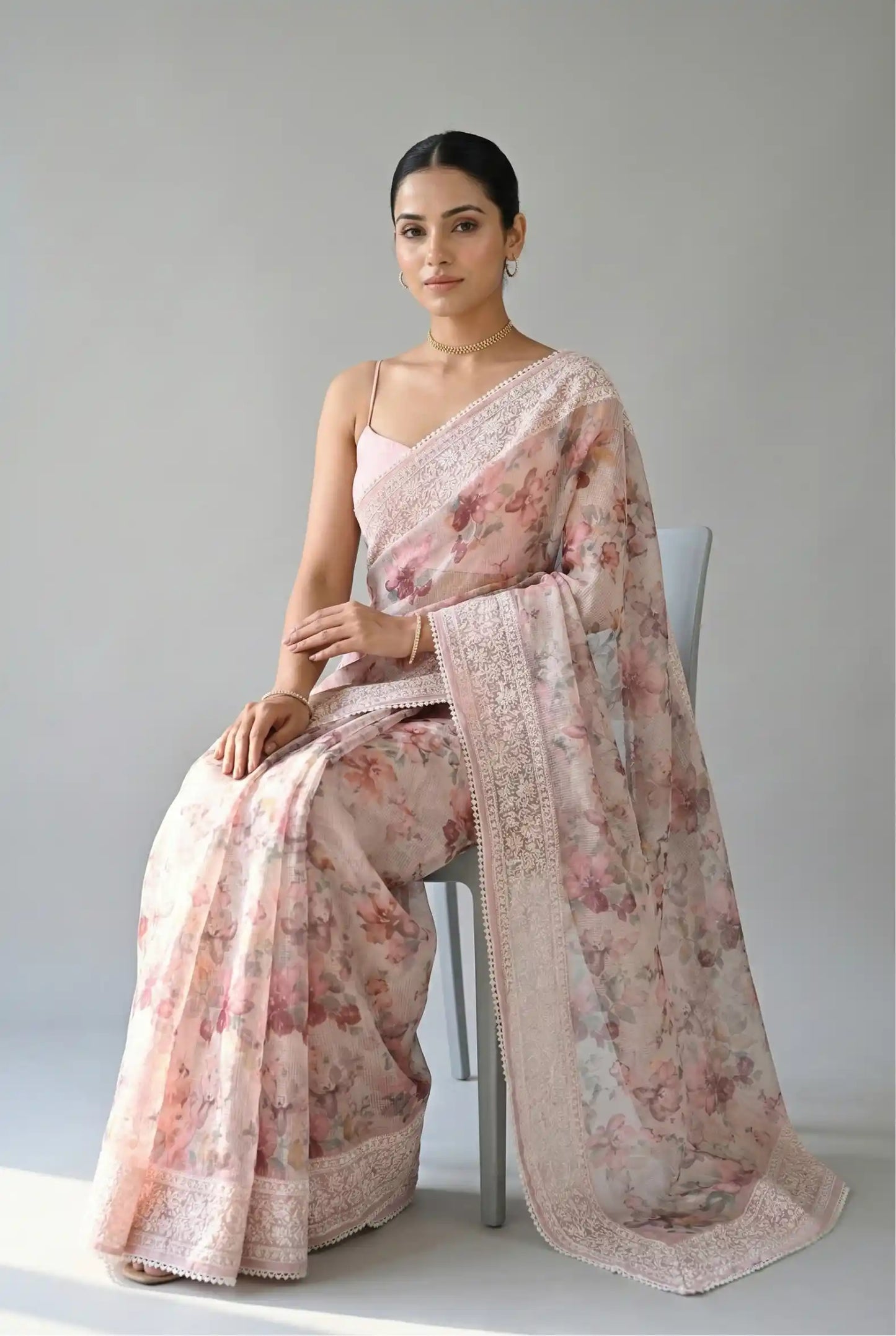 Nayara Kota Doriya Garden Saree Pink Saree featured 