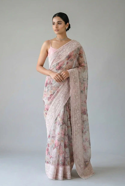 Nayara Kota Doriya Garden Saree Pink Saree featured 