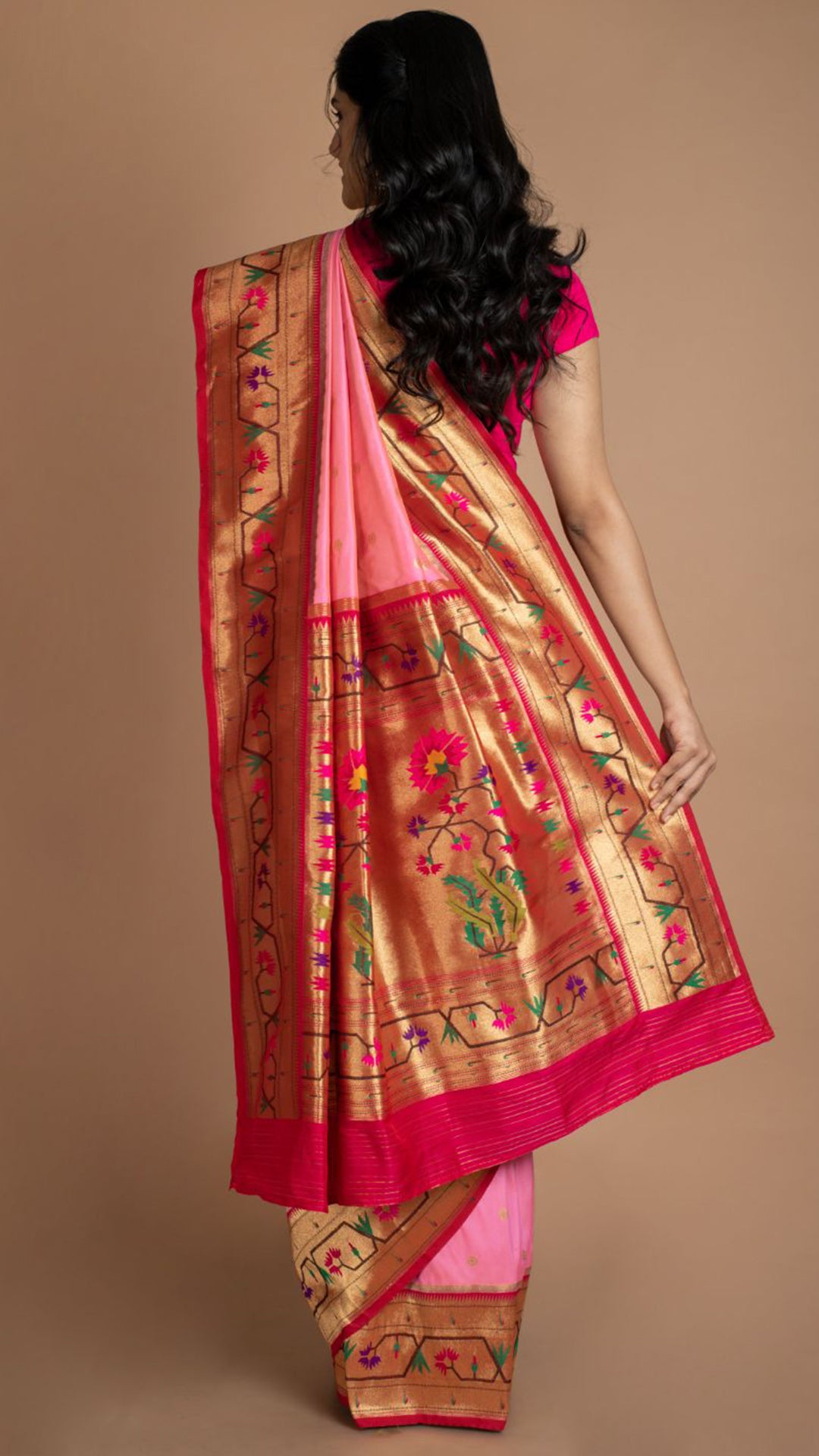 Pink Paithani Border Saree Saree