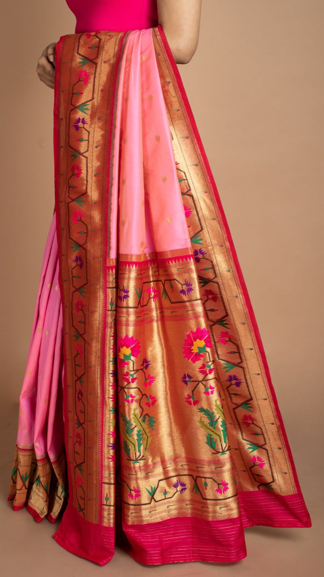 Pink Paithani Border Saree Saree