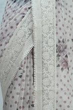 Load image into Gallery viewer, Maya Pure Super Net Saree Purple Saree featured