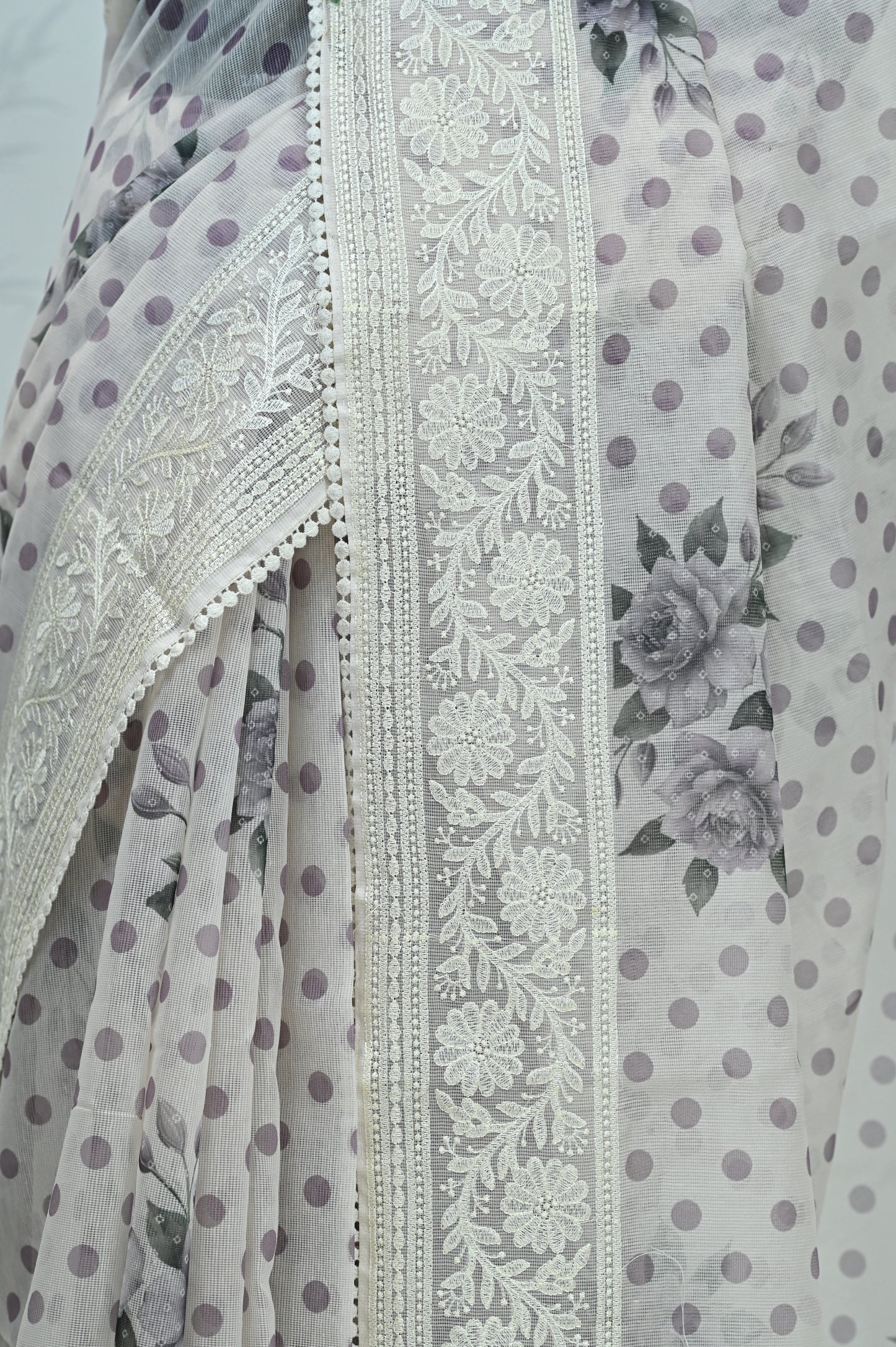 Maya Pure Super Net Saree Purple Saree featured