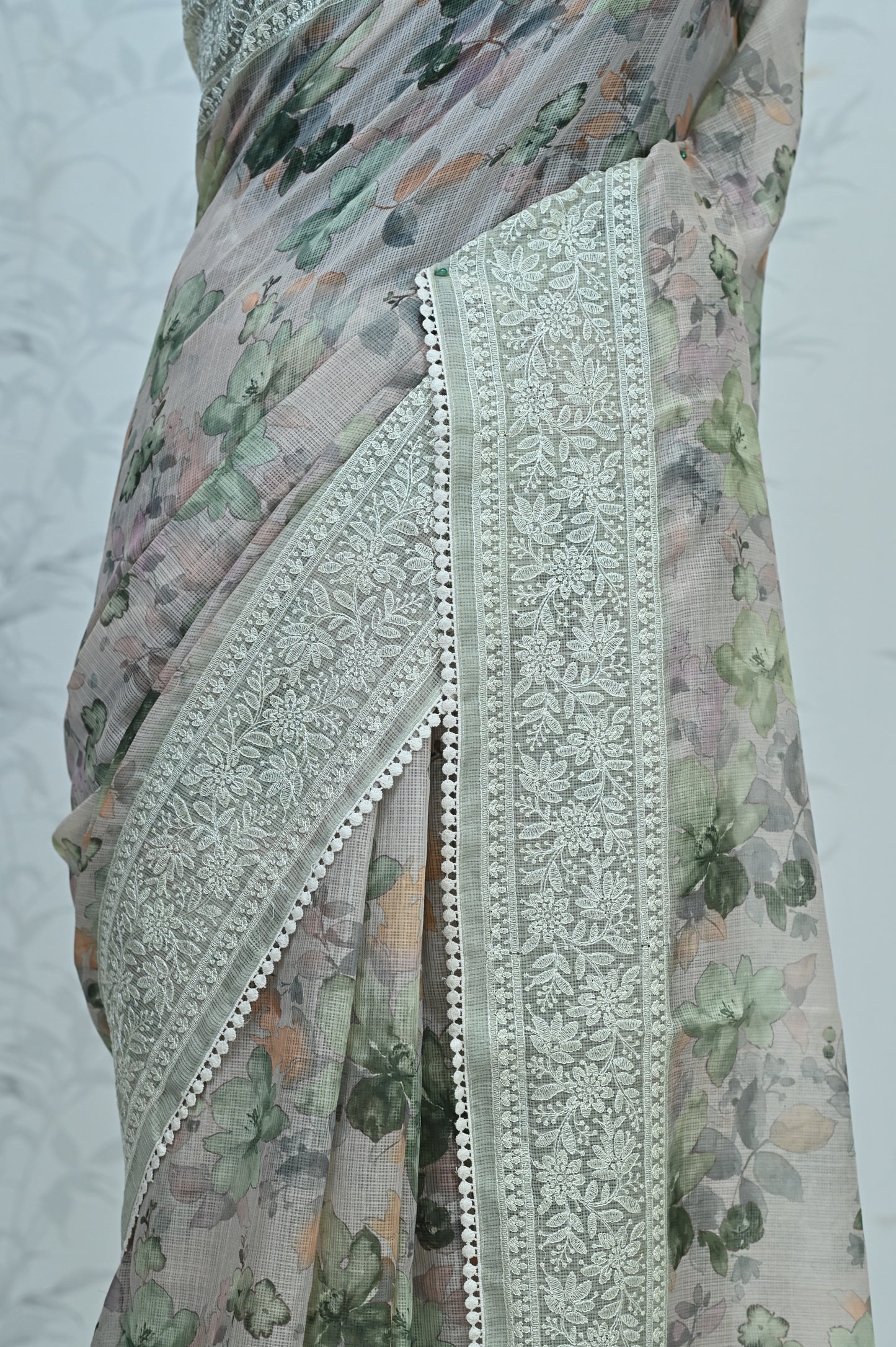 Nayara Kota Doriya Garden Saree Green Saree featured